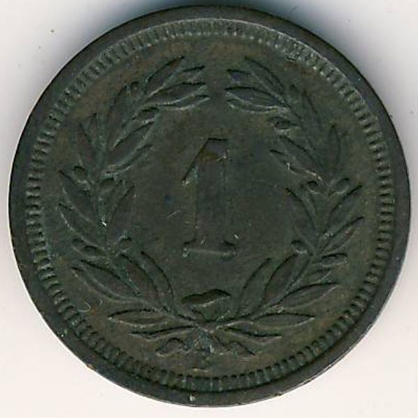 Швейцария, 1 раппен (1887 г.)