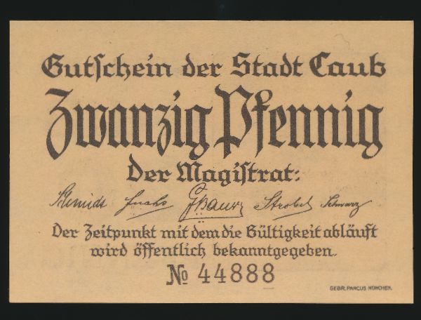 Нотгельды Германии, 20 пфеннигов