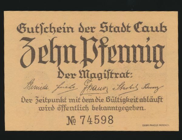 Нотгельды Германии, 10 пфеннигов