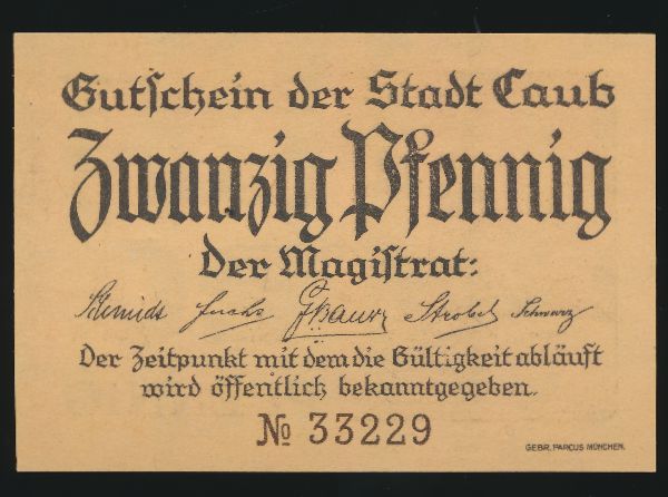 Нотгельды Германии, 20 пфеннигов