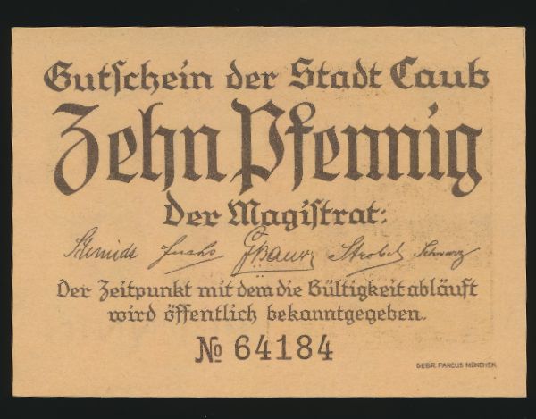 Нотгельды Германии, 10 пфеннигов