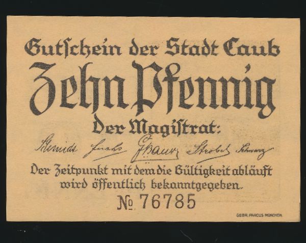 Нотгельды Германии, 10 пфеннигов