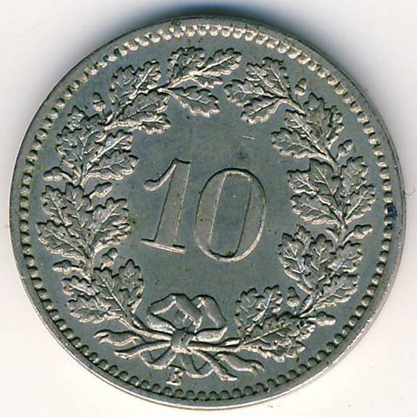 Швейцария, 10 раппенов (1897 г.)