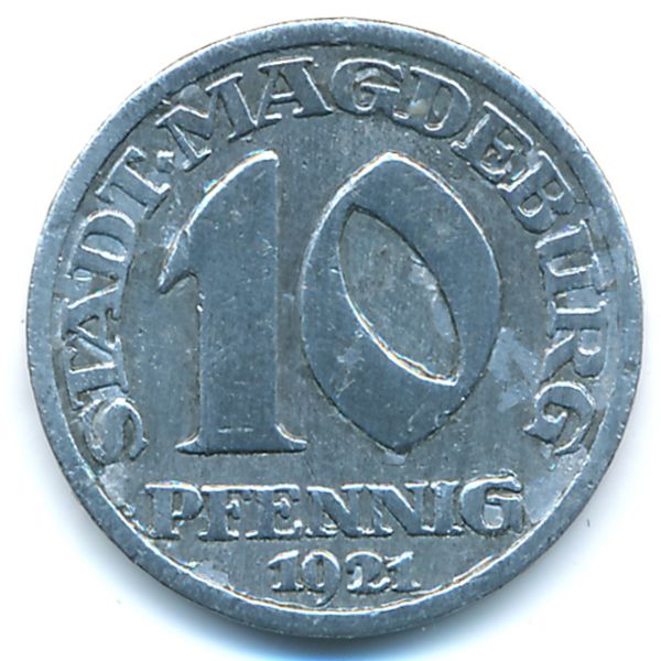 Магдебург., 10 пфеннигов (1921 г.)