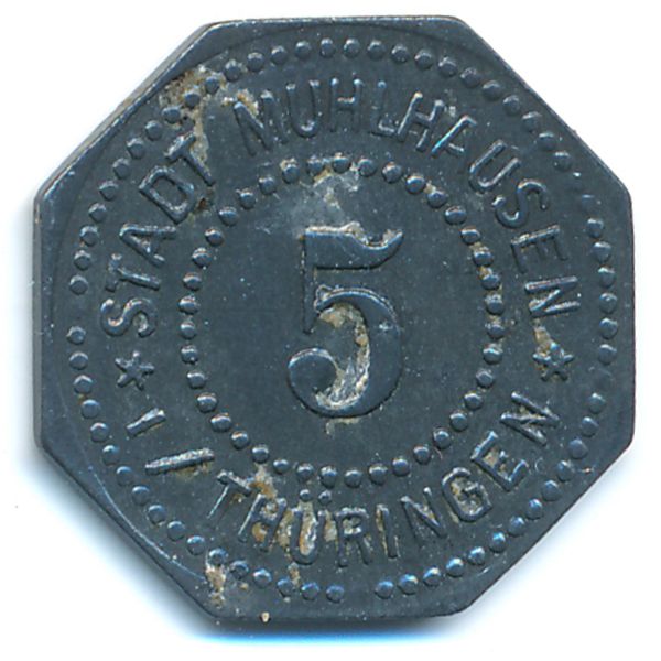 Мюльхаузен., 5 пфеннигов (1917 г.)
