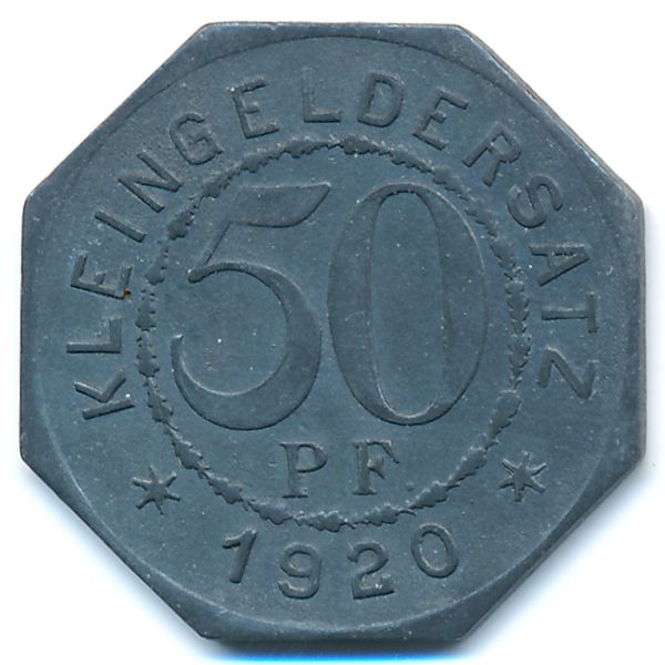 Мергентхайм., 50 пфеннигов (1920 г.)