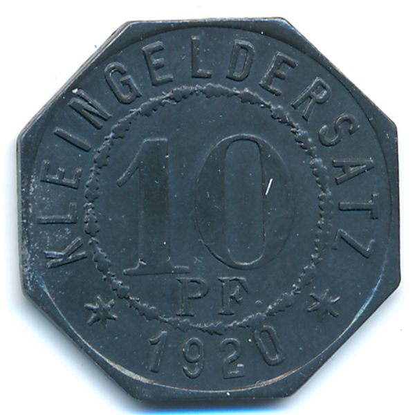 Мергентхайм., 10 пфеннигов (1920 г.)