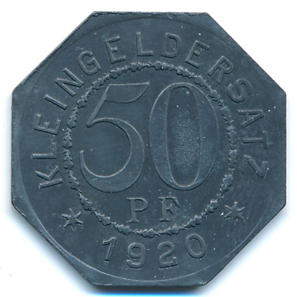 Мергентхайм., 50 пфеннигов (1920 г.)