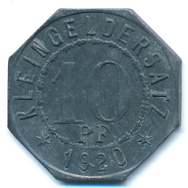 Мергентхайм., 10 пфеннигов (1920 г.)