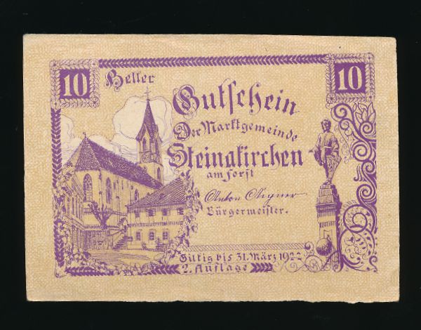 Нотгельды Австрии, 10 геллеров