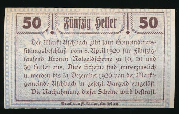 Нотгельды Австрии, 50 геллеров