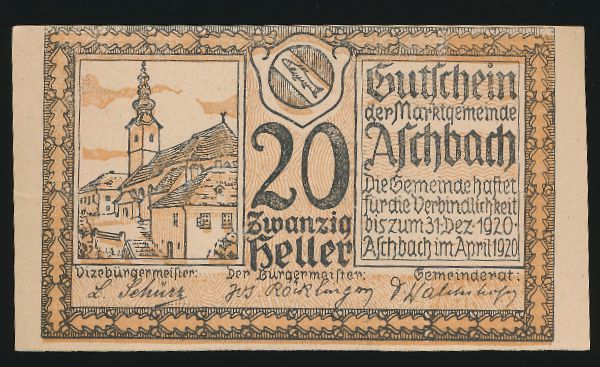 Нотгельды Австрии, 20 геллеров