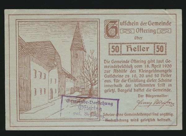 Нотгельды Австрии, 50 геллеров