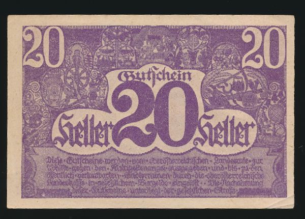 Нотгельды Австрии, 20 геллеров