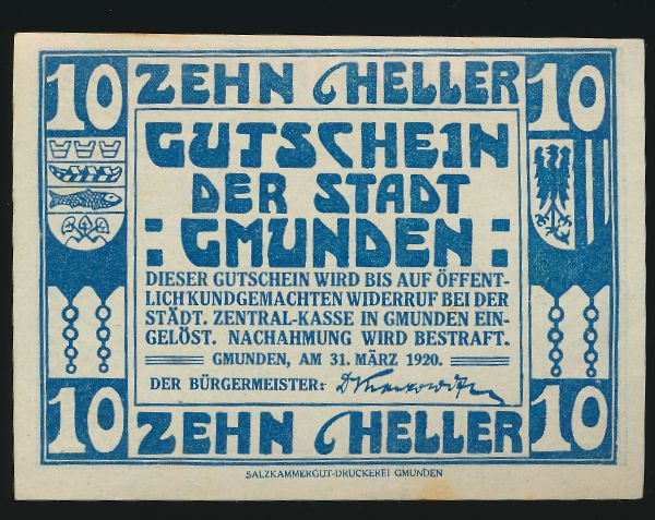 Нотгельды Австрии, 10 геллеров