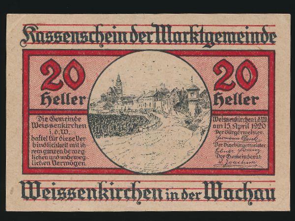 Нотгельды Австрии, 20 геллеров