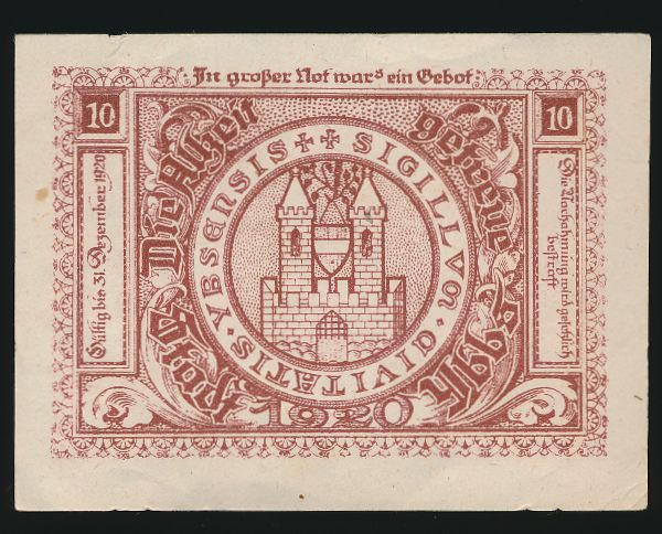 Нотгельды Австрии, 10 геллеров