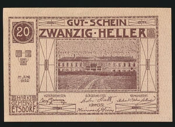 Нотгельды Австрии, 20 геллеров