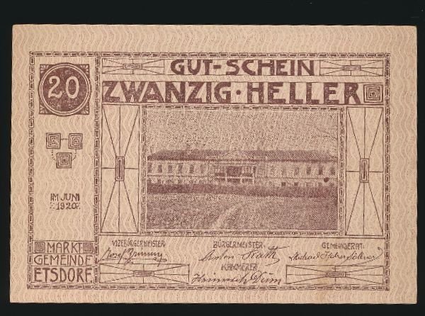 Нотгельды Австрии, 20 геллеров