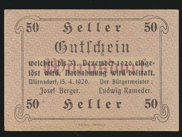 Нотгельды Австрии, 50 геллеров