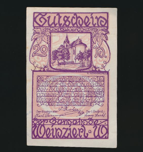 Нотгельды Австрии, 20 геллеров