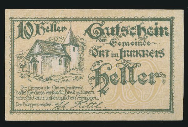 Нотгельды Австрии, 10 геллеров