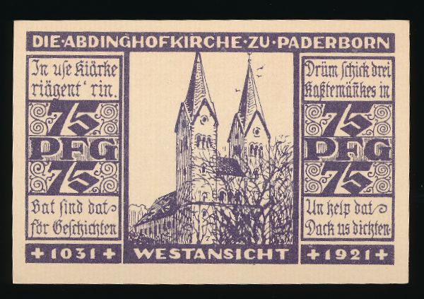 Нотгельды Германии, 75 пфеннигов (1921 г.)