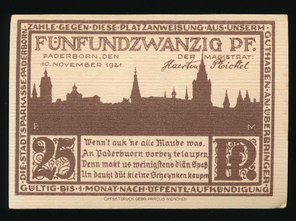 Нотгельды Германии, 25 пфеннигов (1921 г.)