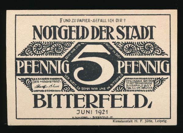 Нотгельды Германии, 5 пфеннигов (1921 г.)