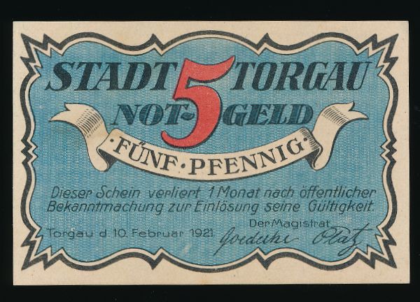 Нотгельды Германии, 5 пфеннигов (1921 г.)