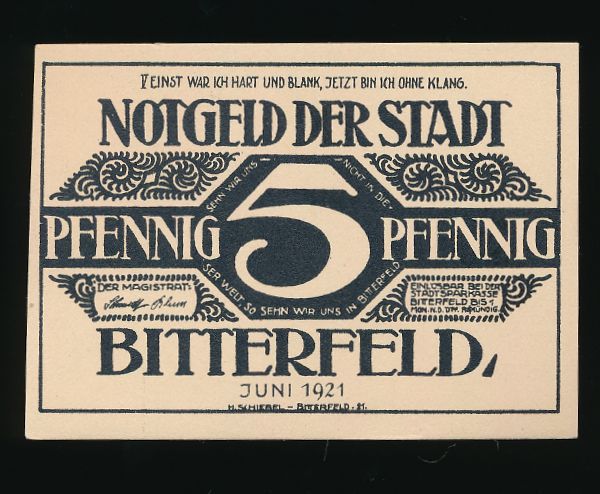 Нотгельды Германии, 5 пфеннигов (1921 г.)