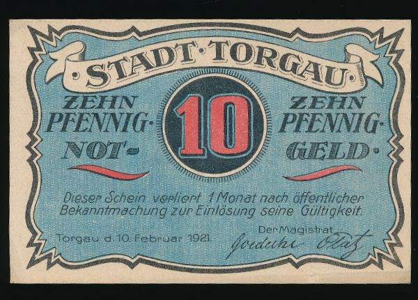 Нотгельды Германии, 10 пфеннигов (1921 г.)