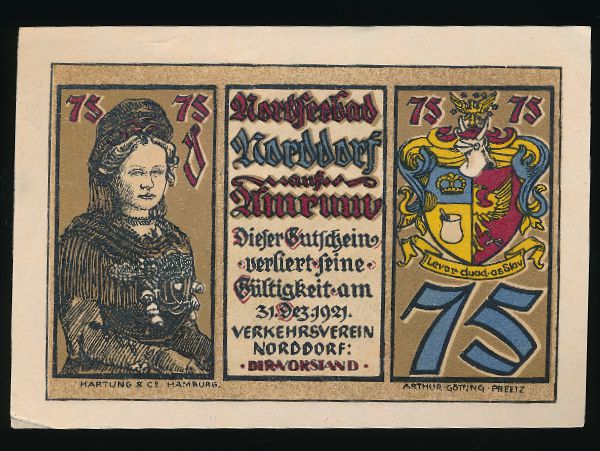 Нотгельды Германии, 75 пфеннигов (1921 г.)