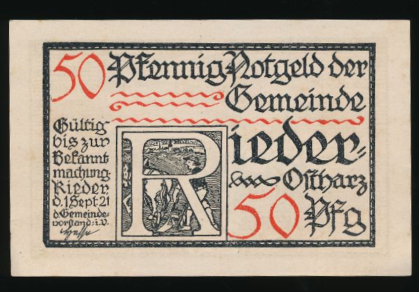 Нотгельды Германии, 50 пфеннигов (1921 г.)