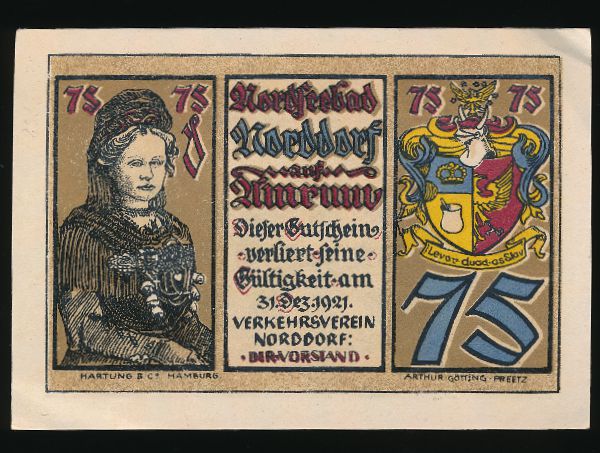 Нотгельды Германии, 75 пфеннигов (1921 г.)