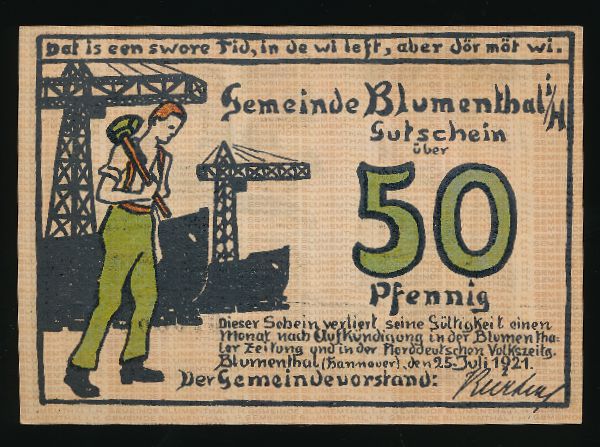 Нотгельды Германии, 50 пфеннигов (1921 г.)