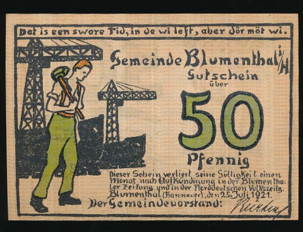 Нотгельды Германии, 50 пфеннигов (1921 г.)