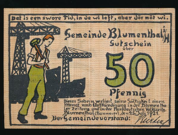 Нотгельды Германии, 50 пфеннигов (1921 г.)