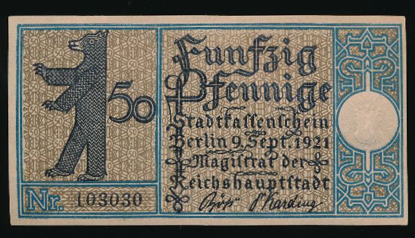 Нотгельды Германии, 50 пфеннигов (1921 г.)