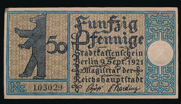 Нотгельды Германии, 50 пфеннигов (1921 г.)