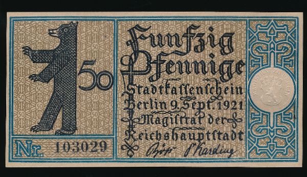 Нотгельды Германии, 50 пфеннигов (1921 г.)
