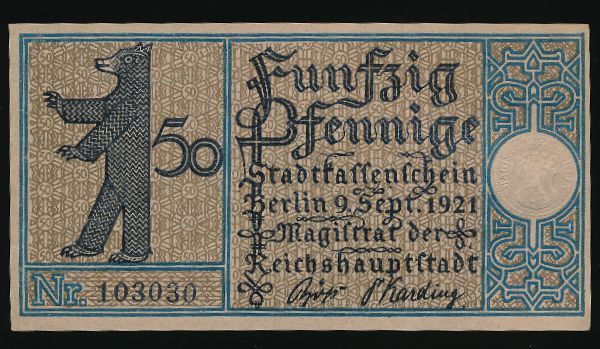 Нотгельды Германии, 50 пфеннигов (1921 г.)