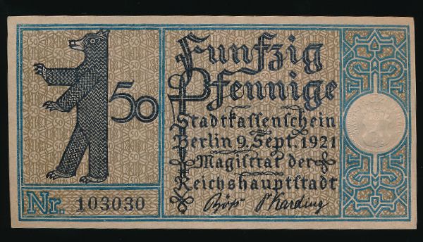 Нотгельды Германии, 50 пфеннигов (1921 г.)