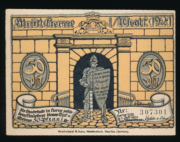 Нотгельды Германии, 50 пфеннигов (1921 г.)