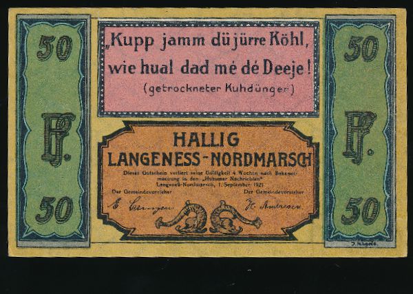 Нотгельды Германии, 50 пфеннигов (1921 г.)