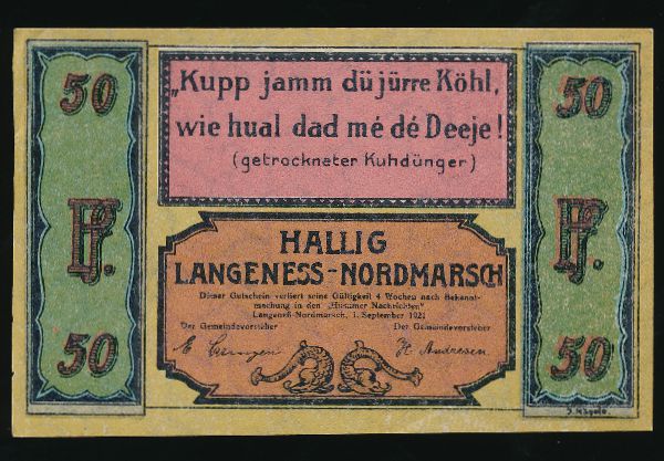 Нотгельды Германии, 50 пфеннигов (1921 г.)