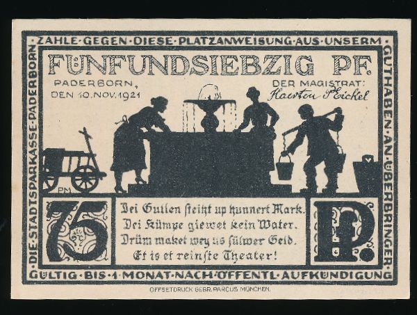 Нотгельды Германии, 75 пфеннигов (1921 г.)