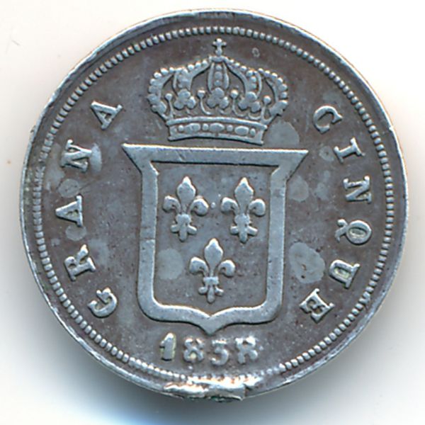 Неаполь и Сицилия, 5 гран (1838 г.)