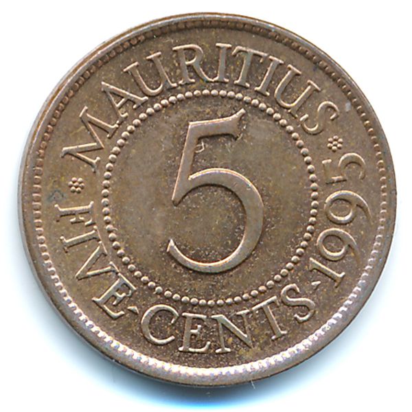 Маврикий, 5 центов (1995 г.)
