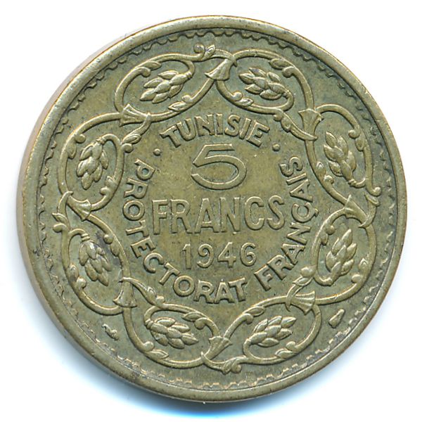 Тунис, 5 франков (1946 г.)
